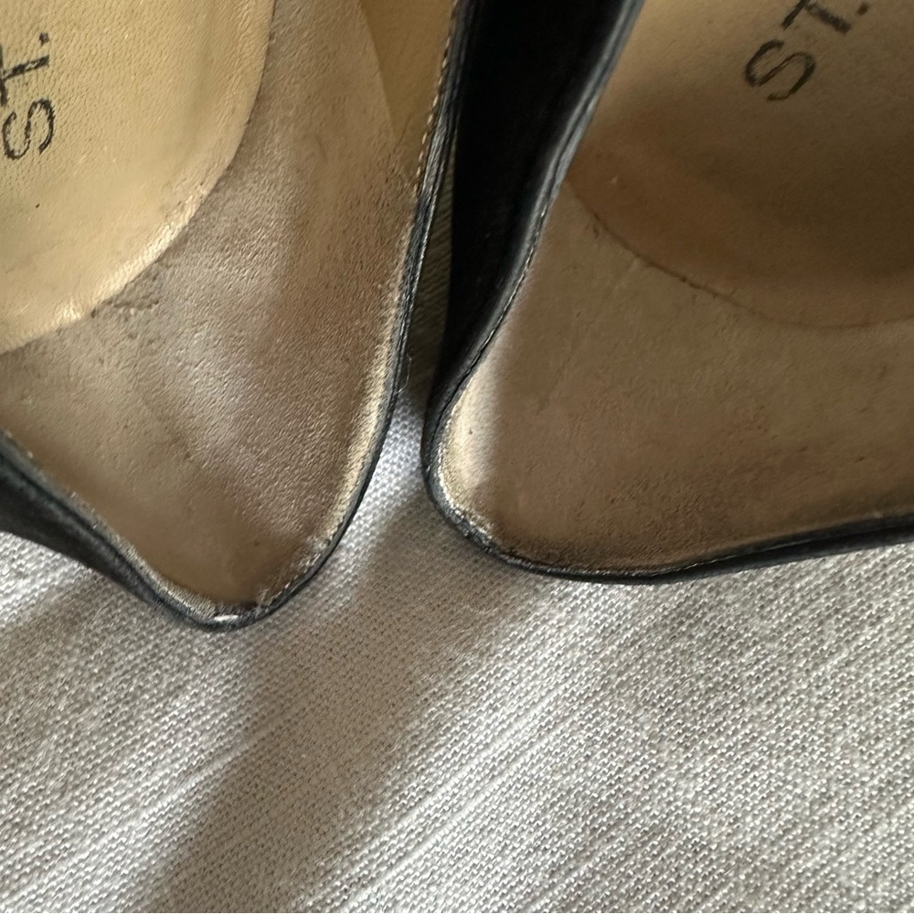 St. John Shoes Womens Size 10 Black Suede Mary Jane Pumps Block Heel Italy Party - Picture 8 of 14